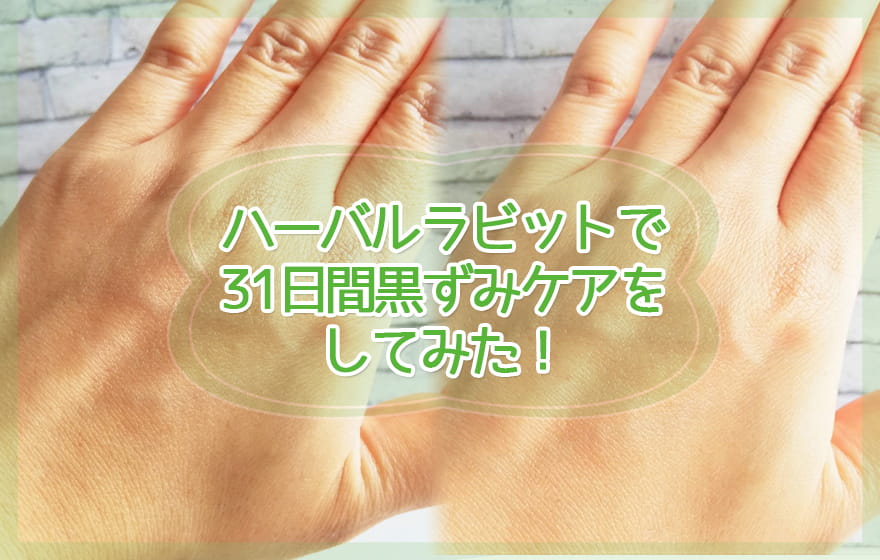 ハーバルラビットで31日間黒ずみケアをしてみた!